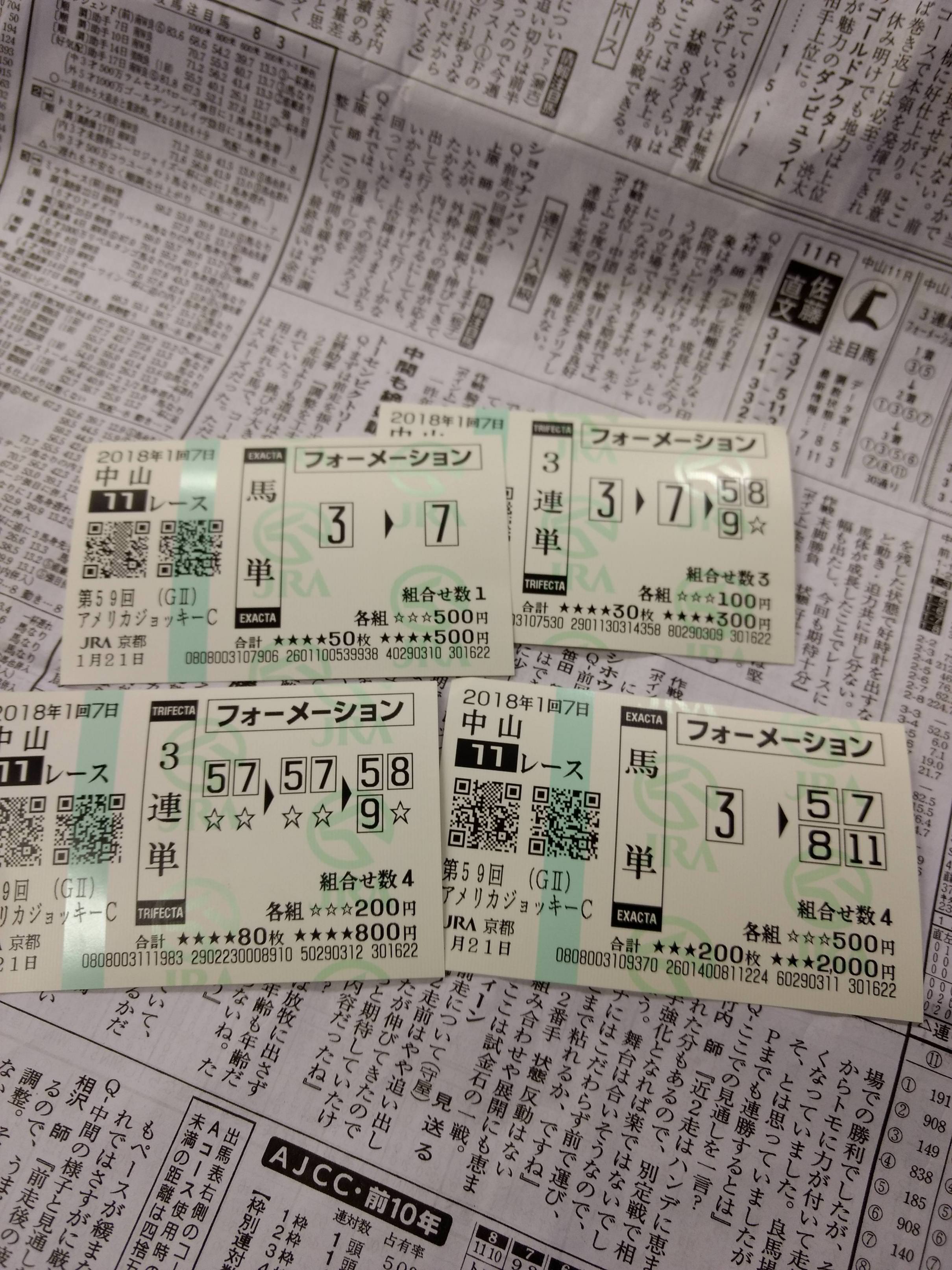 【競馬】AJCC馬券買い間違えて死亡