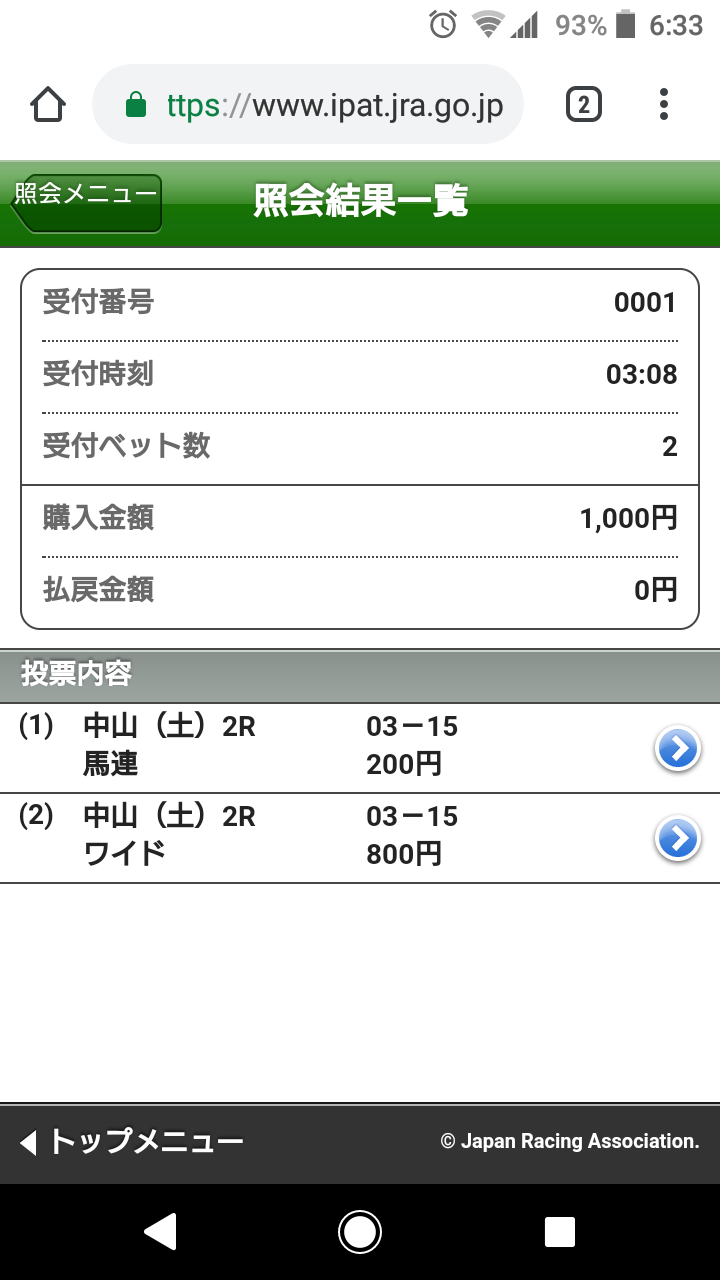 【競馬】ボーナスの半分を東京２Rにブッこみました【画像あり】