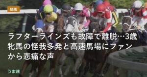 ラフターラインズも故障で離脱…3歳牝馬の怪我多発と高速馬場にファンから悲痛な声