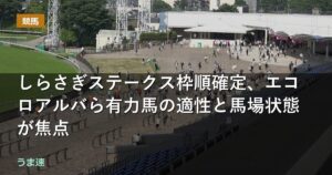 しらさぎステークス枠順確定、エコロアルバら有力馬の適性と馬場状態が焦点 しらさぎステークス枠順確定、エコロアルバら有力馬の適性と馬場状態が焦点