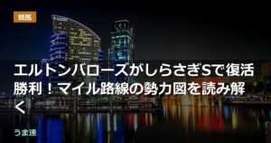 エルトンバローズがしらさぎSで復活勝利！マイル路線の勢力図を読み解く