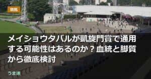 メイショウタバルが凱旋門賞で通用する可能性はあるのか？血統と脚質から徹底検討