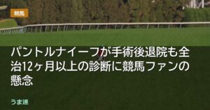 パントルナイーフが手術後退院も全治12ヶ月以上の診断に競馬ファンの懸念