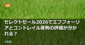 セレクトセール2026でエフフォーリアとコントレイル産駒の評価が分かれる? セレクトセール2026でエフフォーリアとコントレイル産駒の評価が分かれる?