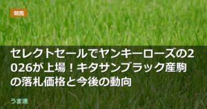 セレクトセールでヤンキーローズの2026が上場！キタサンブラック産駒の落札価格と今後の動向