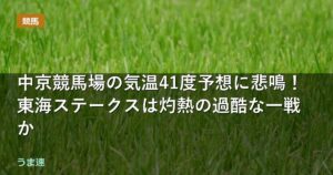 中京競馬場の気温41度予想に悲鳴!東海ステークスは灼熱の過酷な一戦か