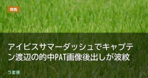 アイビスサマーダッシュでキャプテン渡辺の的中PAT画像後出しが波紋 アイビスサマーダッシュでキャプテン渡辺の的中PAT画像後出しが波紋