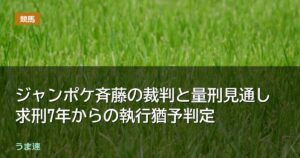 ジャンポケ斉藤の裁判と量刑見通し 求刑7年からの執行猶予判定