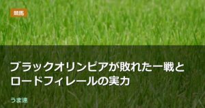 ブラックオリンピアが敗れた一戦とロードフィレールの実力