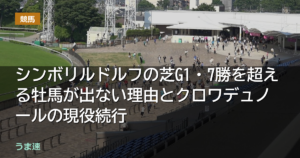 シンボリルドルフの芝G1・7勝を超える牡馬が出ない理由とクロワデュノールの現役続行 シンボリルドルフの芝G1・7勝を超える牡馬が出ない理由とクロワデュノールの現役続行