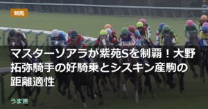 マスターソアラが紫苑Sを制覇！大野拓弥騎手の好騎乗とシスキン産駒の距離適性