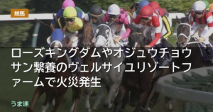 ローズキングダムやオジュウチョウサン繋養のヴェルサイユリゾートファームで火災発生