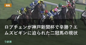 ロブチェンが神戸新聞杯で辛勝・・エムズビギンに迫られた二冠馬の現状