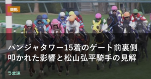 パンジャタワー15着のゲート前裏側 叩かれた影響と松山弘平騎手の見解