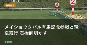 メイショウタバル有馬記念参戦と現役続行 石橋師明かす メイショウタバル有馬記念参戦と現役続行 石橋師明かす