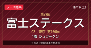富士Sは12番人気シュガークンが激走！吉村誠之助と大波乱を演出