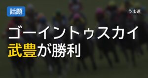 菊花賞 ゴーイントゥスカイ勝利に武豊の腕が光る、コントレイル産駒の長距離戦制覇